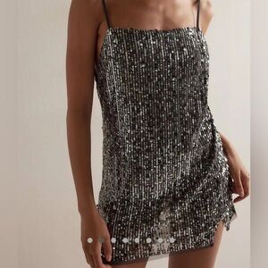 Free People black sequin mini dress Size L New with tags